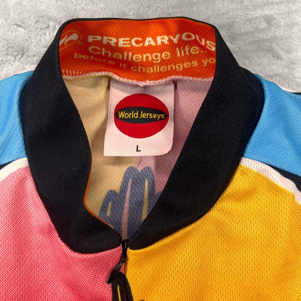 World Jerseys Hippy Chick Biker Chick Cycling Jersey Owl Peace Multi Color L - Picture 5 of 8